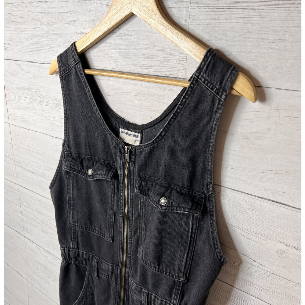 We the Free Jumpsuit Womens Size Small Washed Black Cloud Nine Denim 100% Cotton - Picture 8 of 16